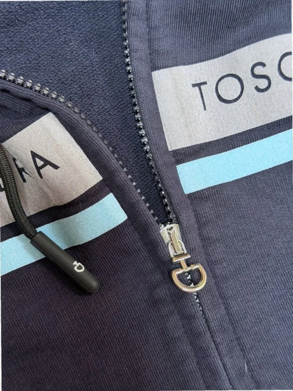 Cavalleria Toscana Navy Full Zip Equestrian Hoodie Sweatshirt Girls 10 Italy